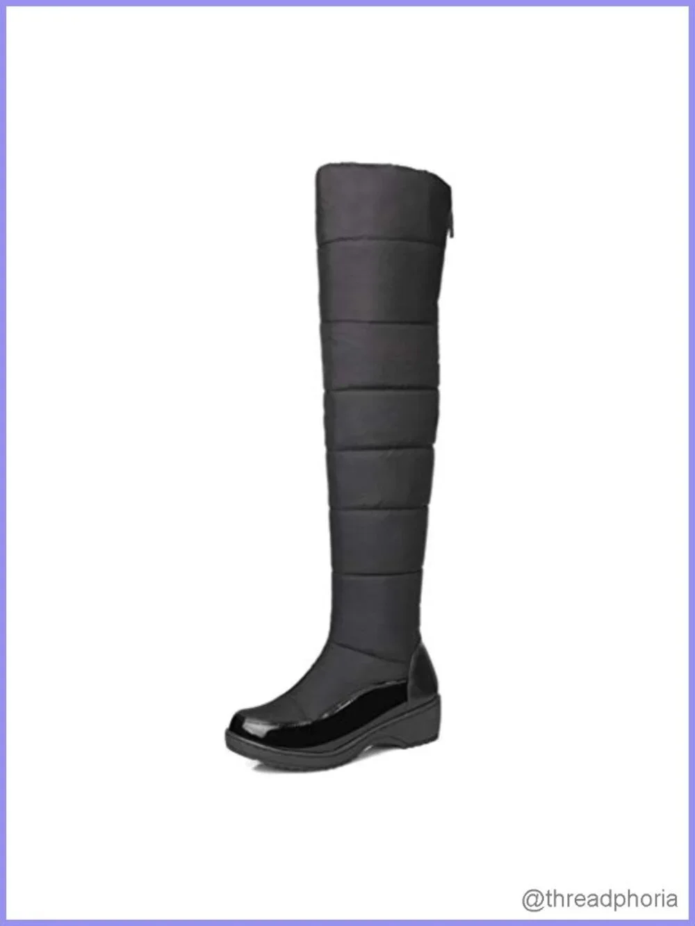 Women's Waterproof Over The Knee Fur Lined Winter Snow Boots Wide Calf